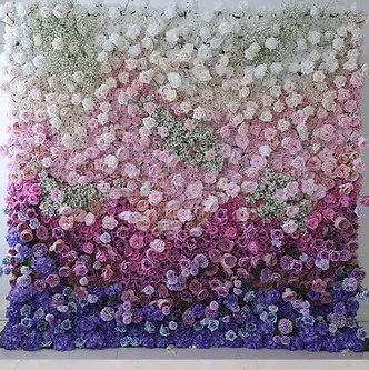 Pink and Purple Ombre flower wall rental