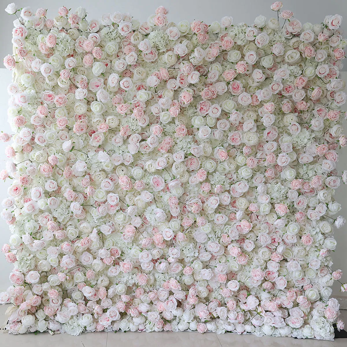 White Pink Blush flower wall rental